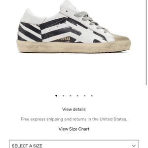 Used 1x Golden Goose White Flag Superstar Sneakers